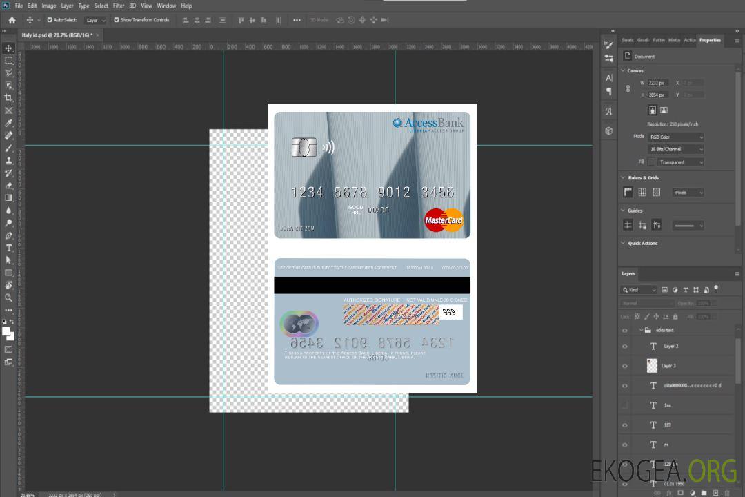 Carte Mastercard de la Liberia Access Bank template